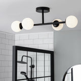 Habitat black bathroom flush ceiling light, UK version
