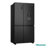 Hisense RS840N4WFE, Side by Side Fridge Freezer with Non Plumbed Water Dispenser, E Rated in Black GOODS Costco UK