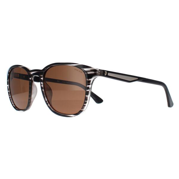 Police grey round sunglasses with polarized brown lenses, UK version