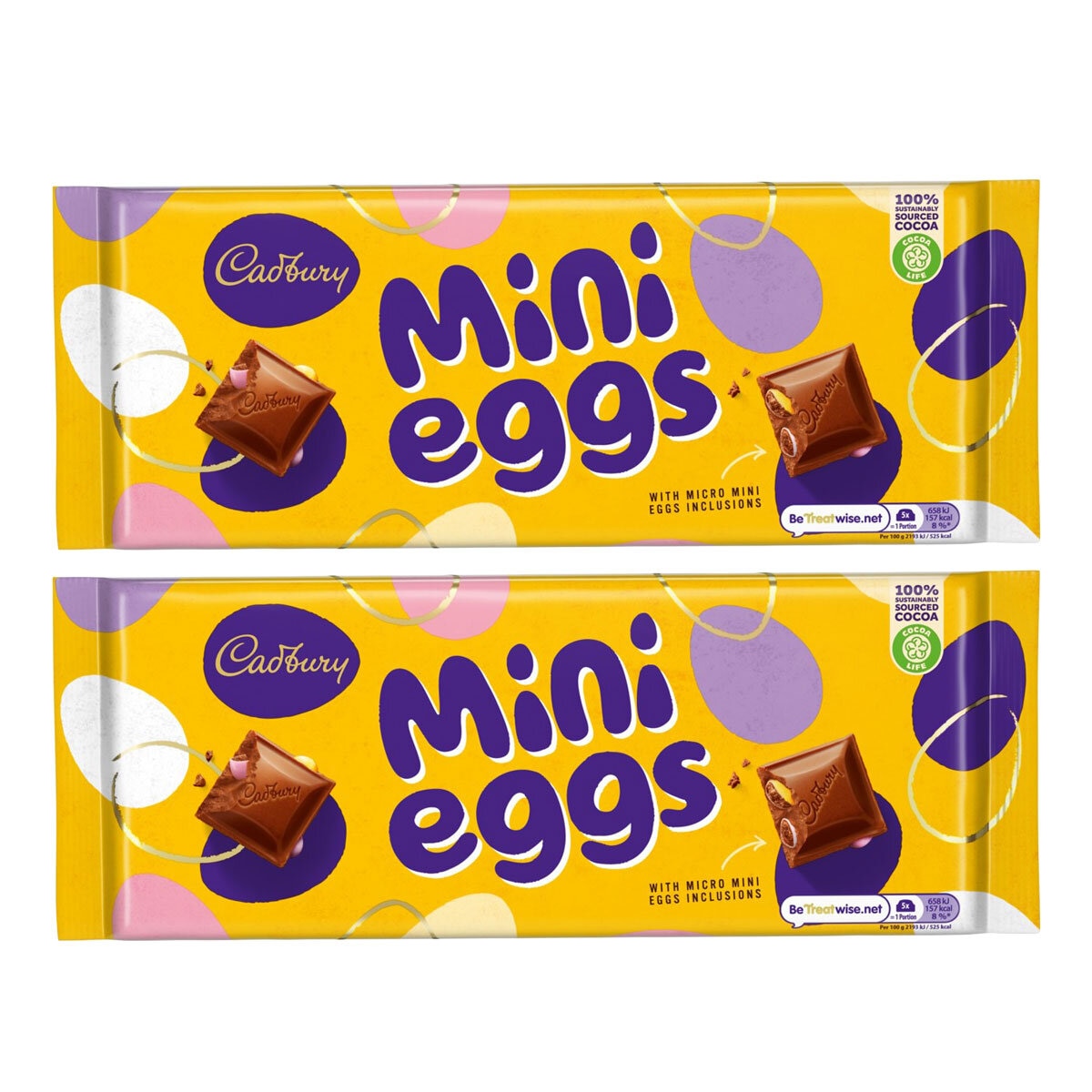 Cadbury Mini Eggs Schokoriegel 2 x 360 g - Britisches Produkt