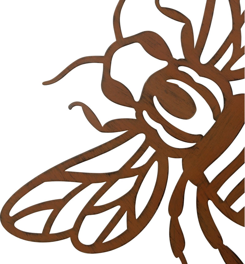 Set of three metal bee garden wall art, UK version