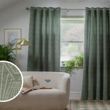 Habitat Thermal Eyelet Curtains Green 117x137cm, UK version