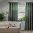 Habitat Thermal Eyelet Curtains Green 168x229cm, UK version