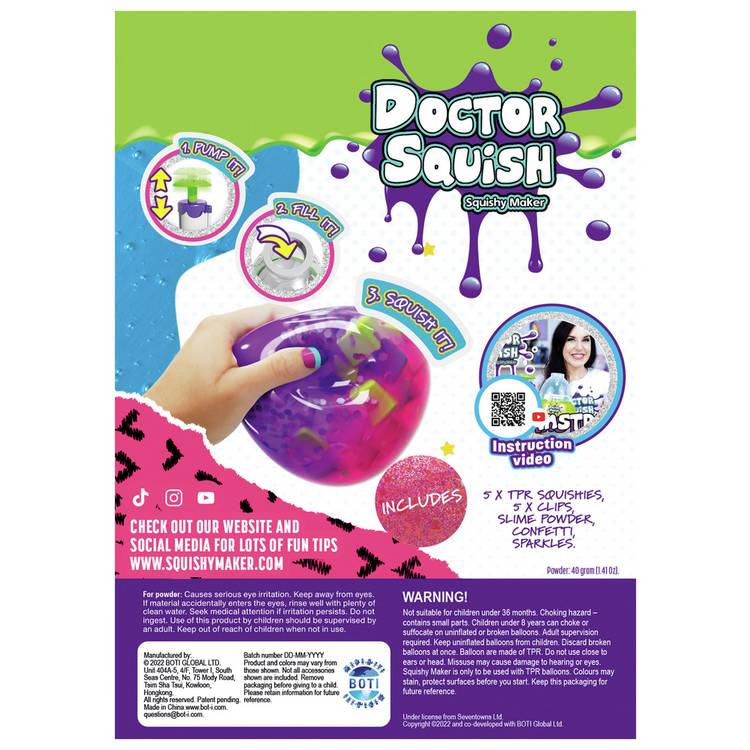 Doctor Squish Squishy Maker Refill Pack, imported from the UK