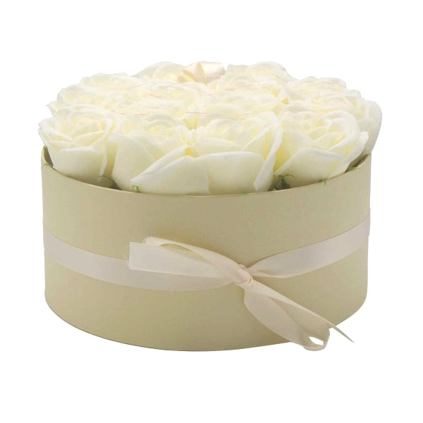 Merci Boutique 14 cream rose soap bouquet gift box, imported from the UK