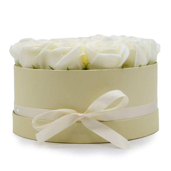 Merci Boutique 14 cream rose soap bouquet gift box, imported from the UK