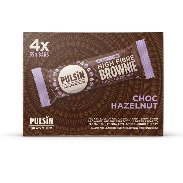 Pulsin Choc Hazelnut Vegan High Fibre Brownie Multipack   4 x 35g