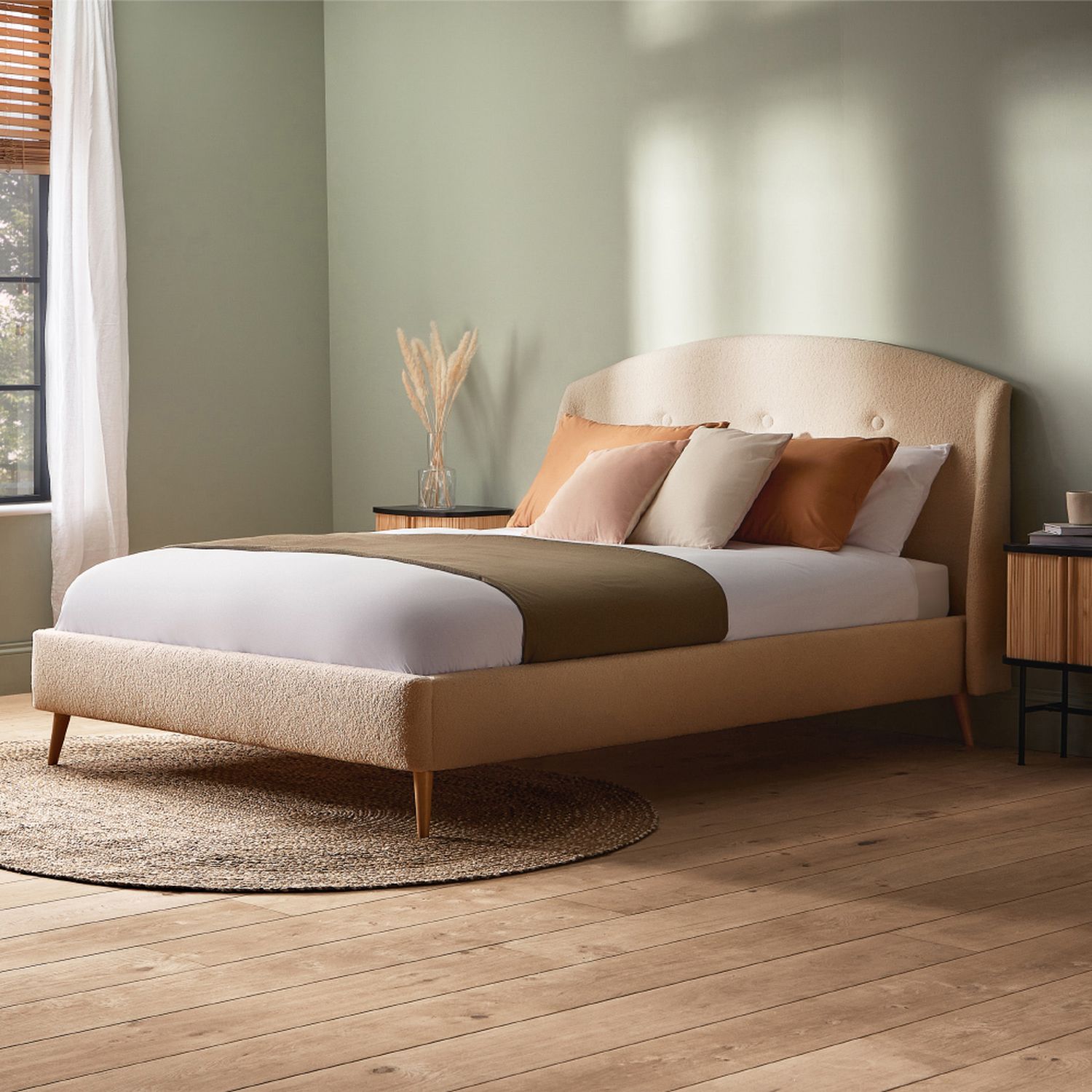 Silentnight Evana double boucle ivory bed frame (British brand)