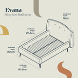 Silentnight Evana Kingsize Boucle Bed Frame in Ivory (British brand)