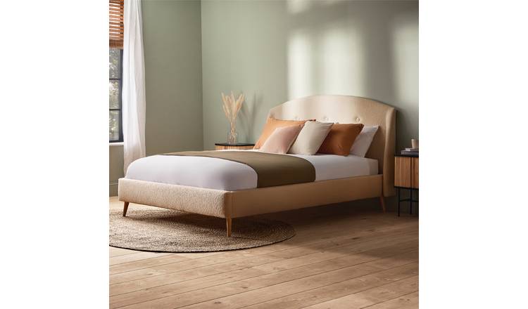 Silentnight Evana Kingsize Boucle Bed Frame in Ivory (British brand)
