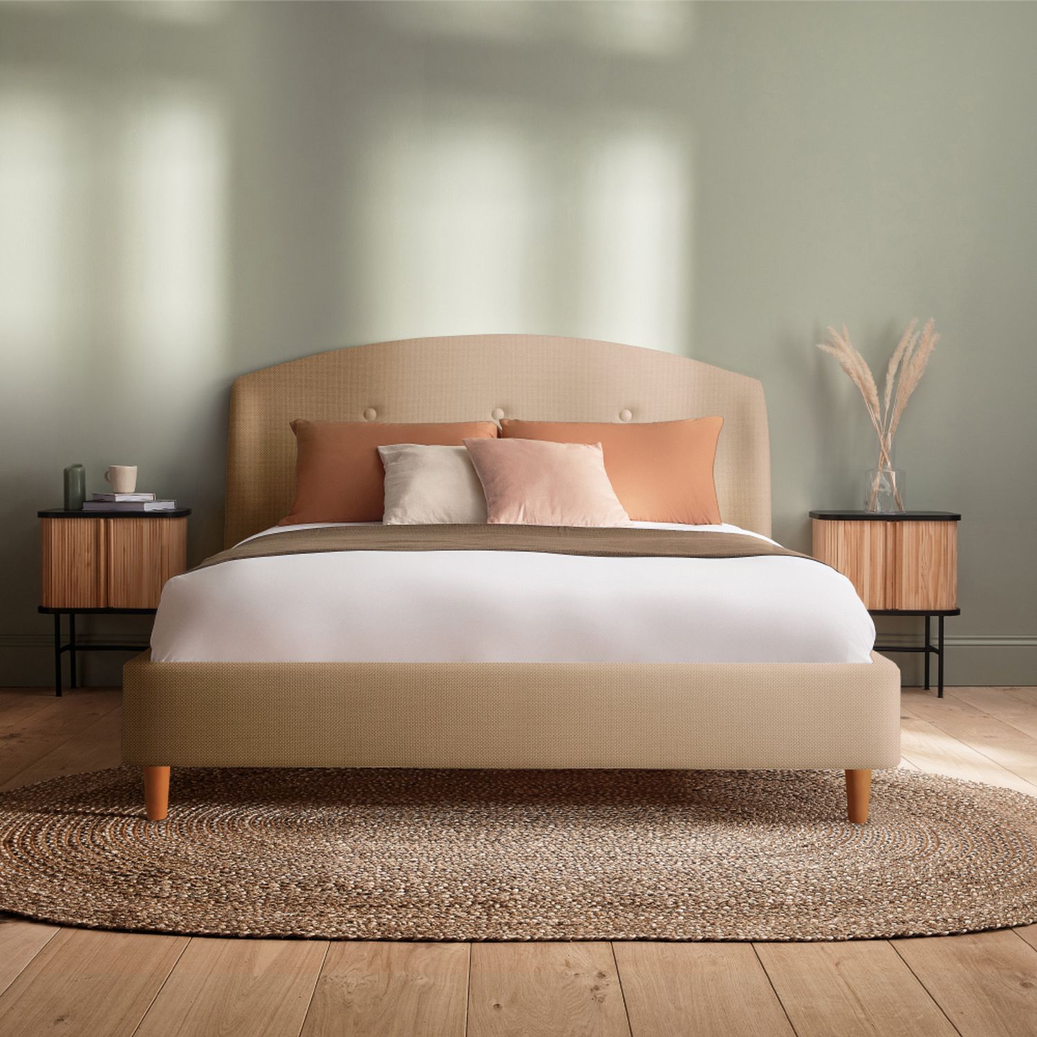 Silentnight Evana Double Fabric Bed Frame Beige (British brand)