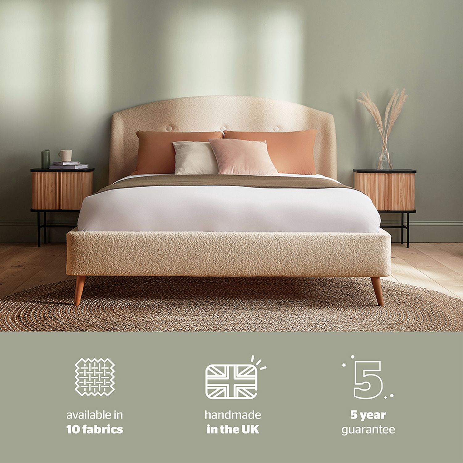 Silentnight Evana Double Fabric Bed Frame Beige (British brand)