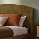 Silentnight double velvet bed frame in olive (British brand)
