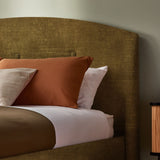 Silentnight double velvet bed frame in olive (British brand)