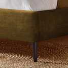 Silentnight double velvet bed frame in olive (British brand)