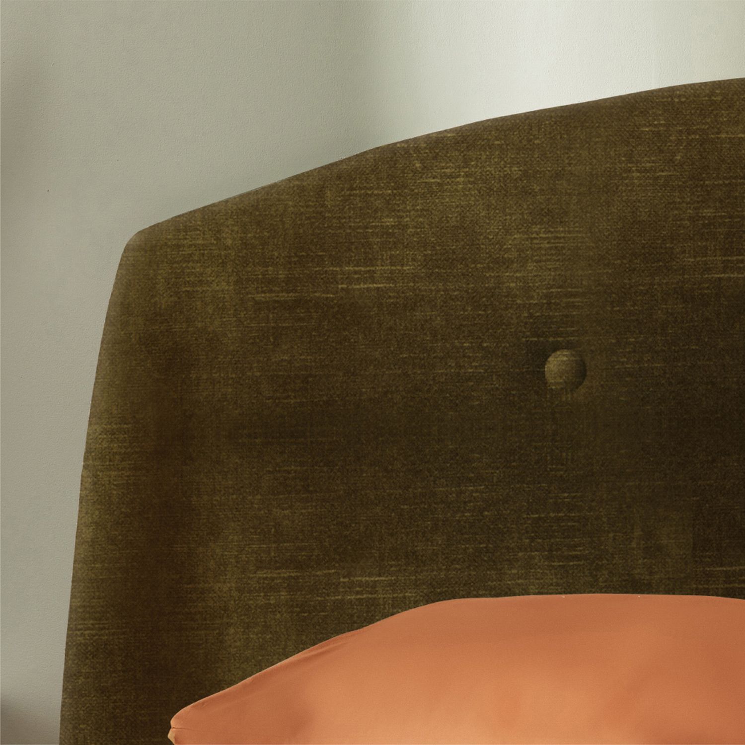 Silentnight double velvet bed frame in olive (British brand)