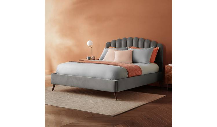 Silentnight Oriana Kingsize Velvet Bed Frame in Silver (British brand)