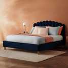 Silentnight Oriana blue velvet double bed frame (British brand)