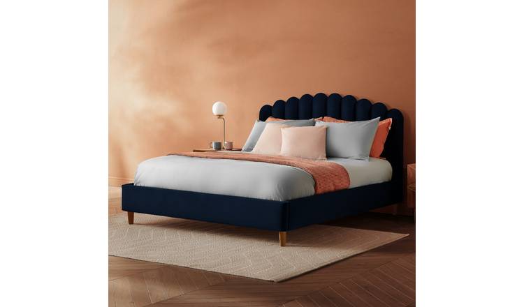 Silentnight Velvet Bed Frame Blue Kingsize (British brand)