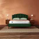 Silentnight Oriana Superking Velvet Bed Frame in green, superking size (British brand)