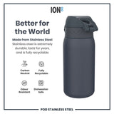 Ion8 Ash Navy water bottle 400ml, UK version