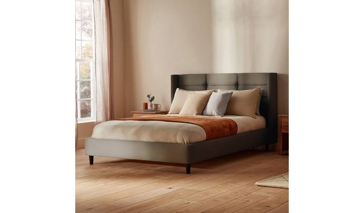 Silentnight Double Velvet Bed Frame in Charcoal (British brand)