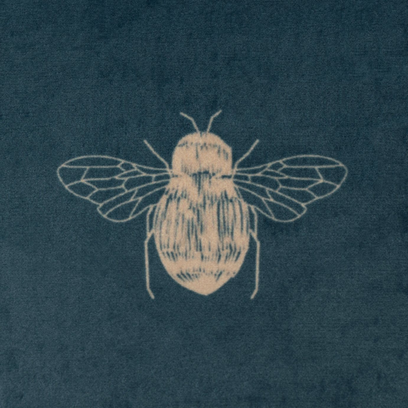 Habitat gold bee printed cushion teal 43x43cm, UK version