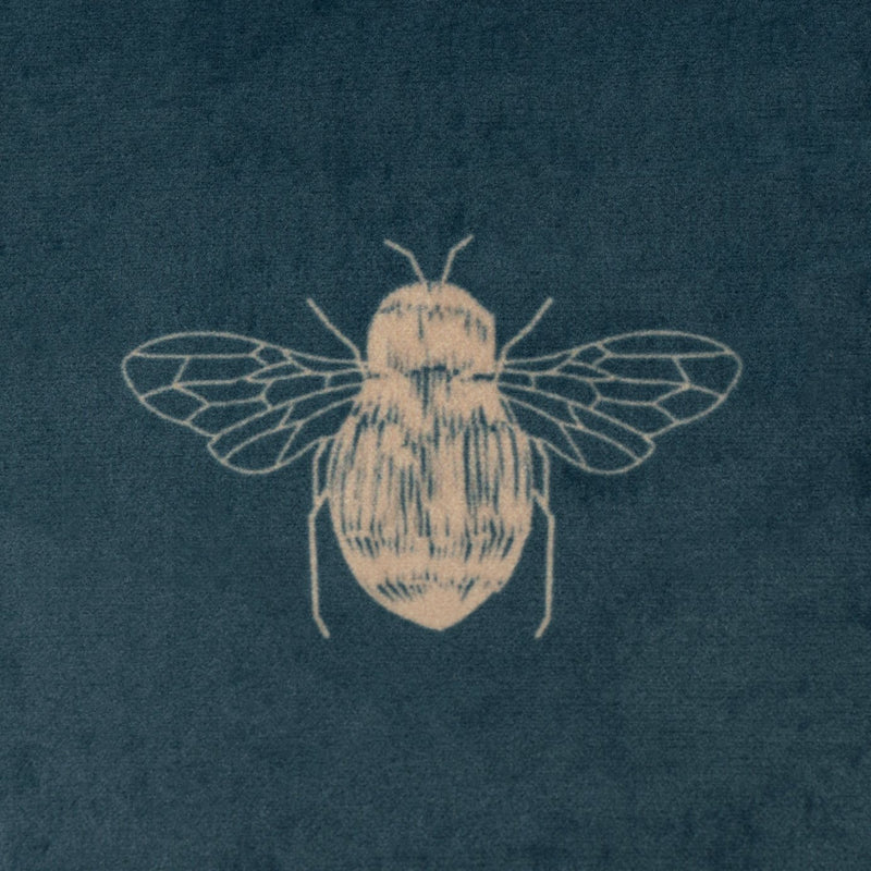 Habitat gold bee printed cushion teal 43x43cm, UK version
