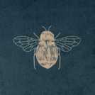 Habitat gold bee printed cushion teal 43x43cm, UK version