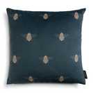 Habitat gold bee printed cushion teal 43x43cm, UK version
