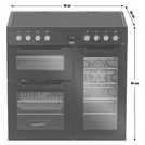 Beko electric range cooker black 90cm - British product