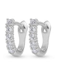 Silver cubic zirconia huggie earrings 10mm (British brand)