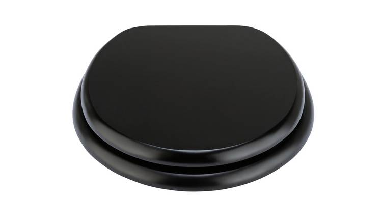 Argos Home wooden toilet seat in black, imported from the UK