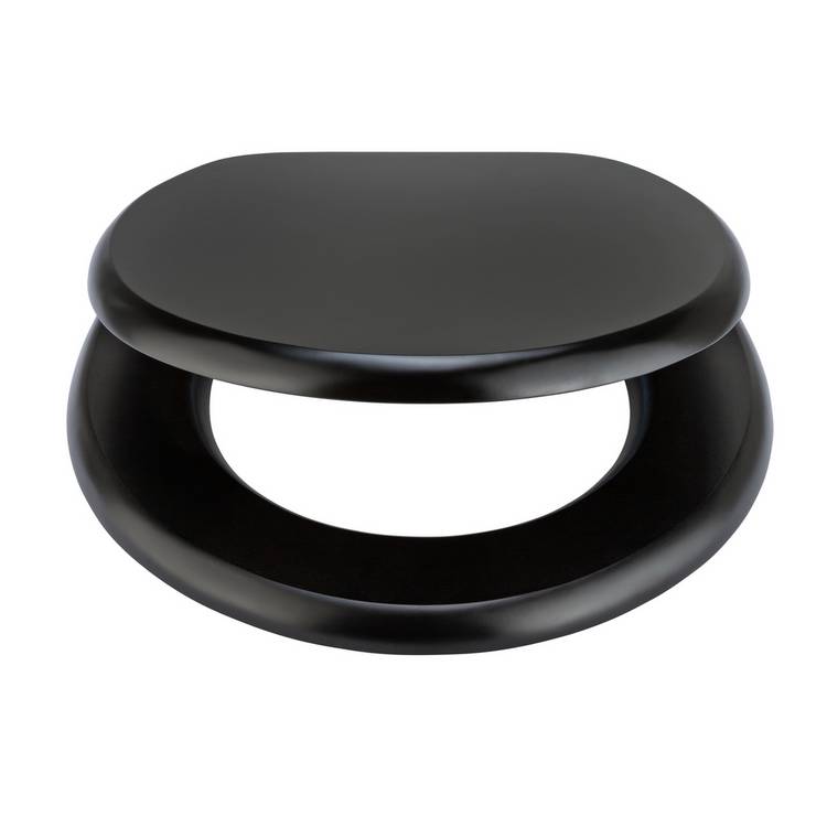 Argos Home wooden toilet seat in black, imported from the UK