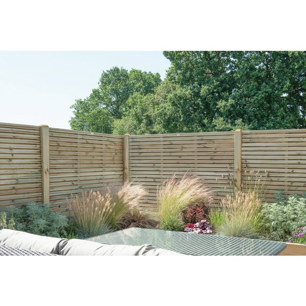 Forest Garden 6x6 Double Slatted Panel x5