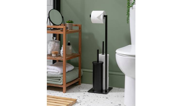 Argos Home 3-in-1 toilet roll holder black metal, UK version