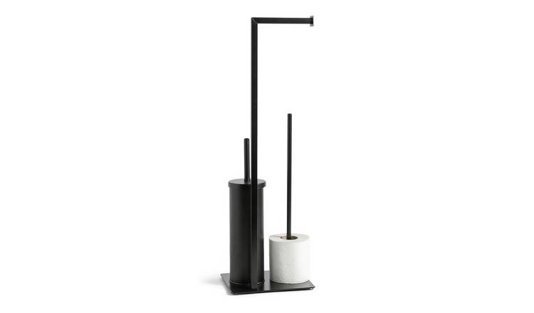 Argos Home 3-in-1 toilet roll holder black metal, UK version
