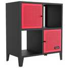 X Rocker Mesh-Tek 4 cube storage unit Red and Black (British brand)
