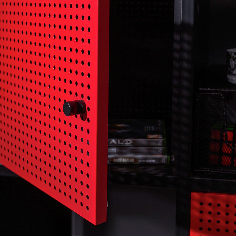 X Rocker Mesh-Tek 4 cube storage unit Red and Black (British brand)