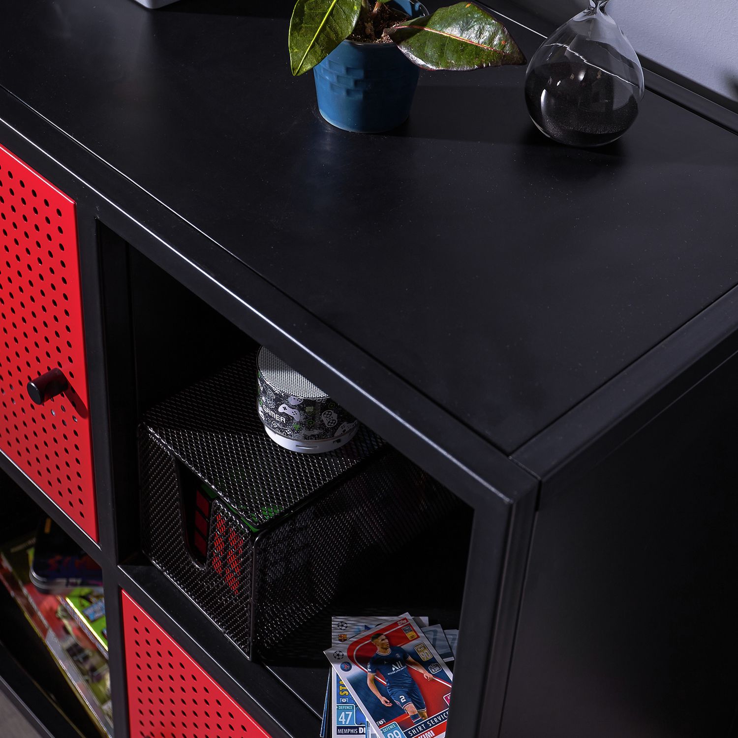 X Rocker Mesh-Tek 4 cube storage unit Red and Black (British brand)