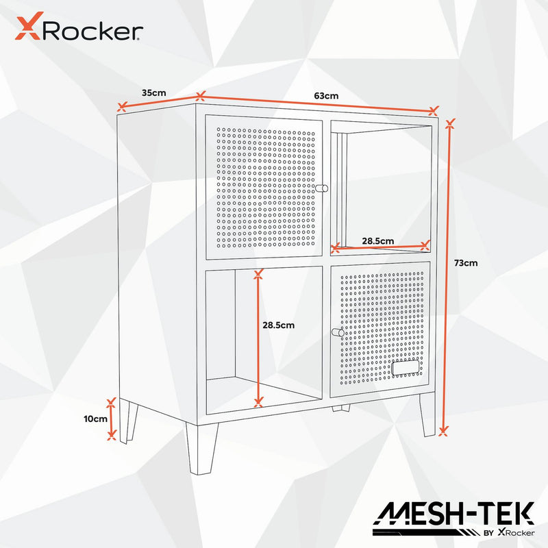 X Rocker Mesh-Tek 4 cube storage unit Red and Black (British brand)