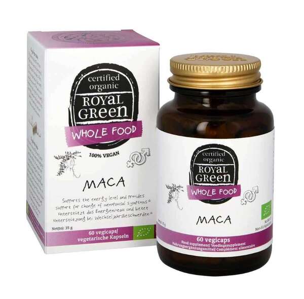 Royal Green organic maca capsules 60 (British brand)