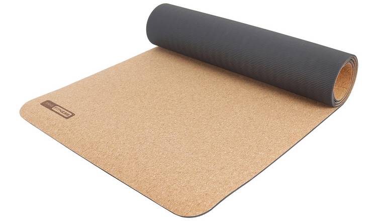 Pro Fitness cork TPE yoga mat with carry strap 5mm (British brand)