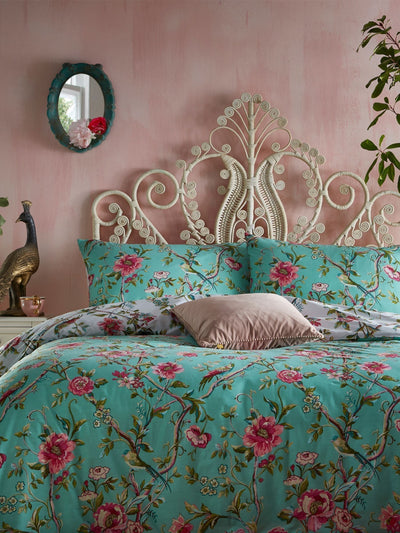 Next Furn Green Vintage Chinoiserie Reversible Duvet Cover and Pillowcase Set- Buy online at McGrocer
