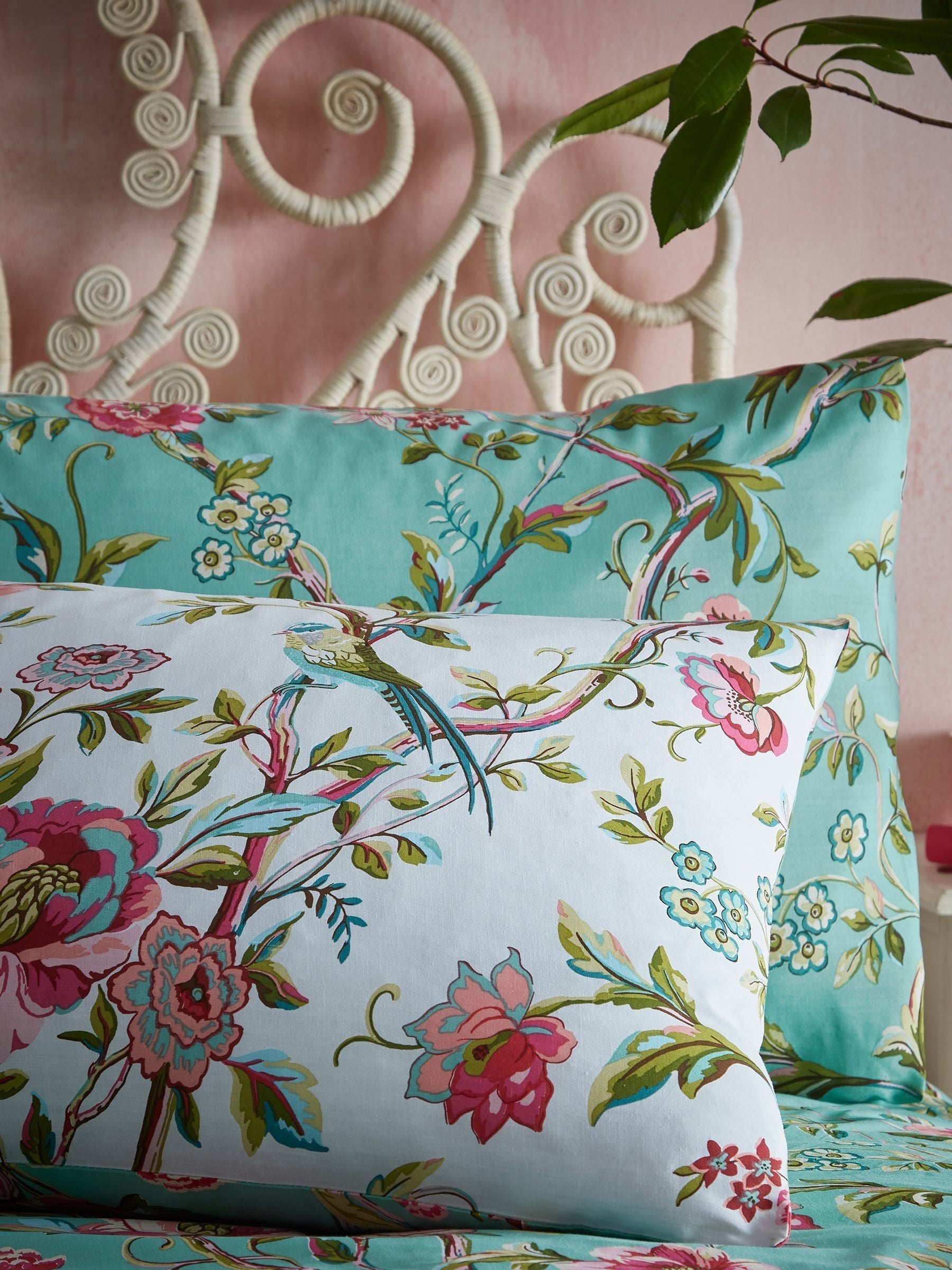 Vintage Chinoiserie reversible duvet cover and pillowcase set - British product
