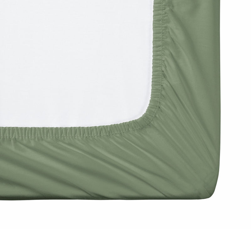 Habitat cotton rich plain green fitted sheet double, UK version