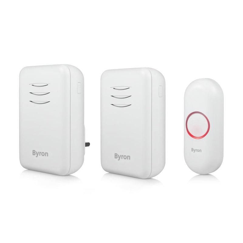 Byron wireless doorbell 150m range pack of 2 - British product