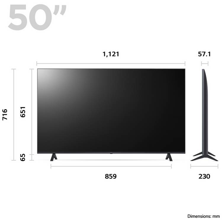 LG 4K Smart TV 50 inch, imported from the UK