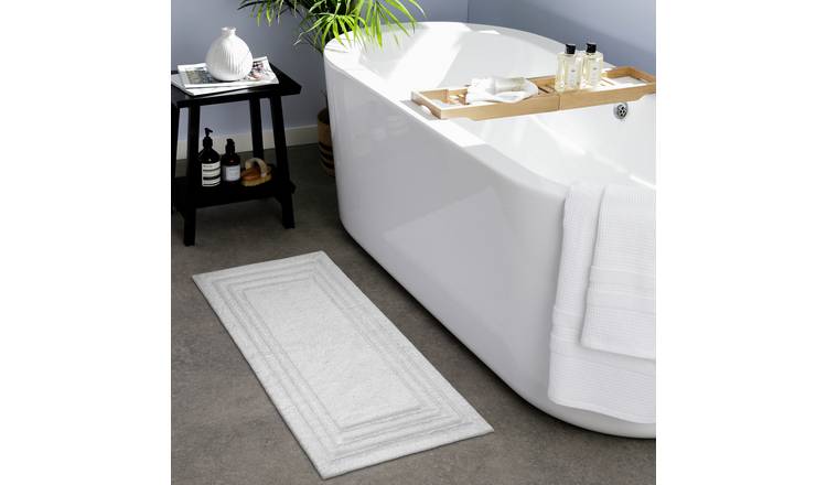 Habitat deep pile white cotton cut pile bath runner 40x100cm, UK version
