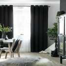Habitat black velvet eyelet curtains 229x229cm, UK version